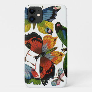 Vintage Insects or Bugs, Beautiful Butterflies Case-Mate iPhone Case