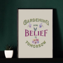 Vintage Inspirational Garden Quote