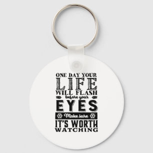 Vintage Inspirational Quote Live A Good Life Key Ring