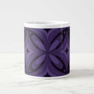 Vintage-Inspired Abstract Geometric Design Large Coffee Mug