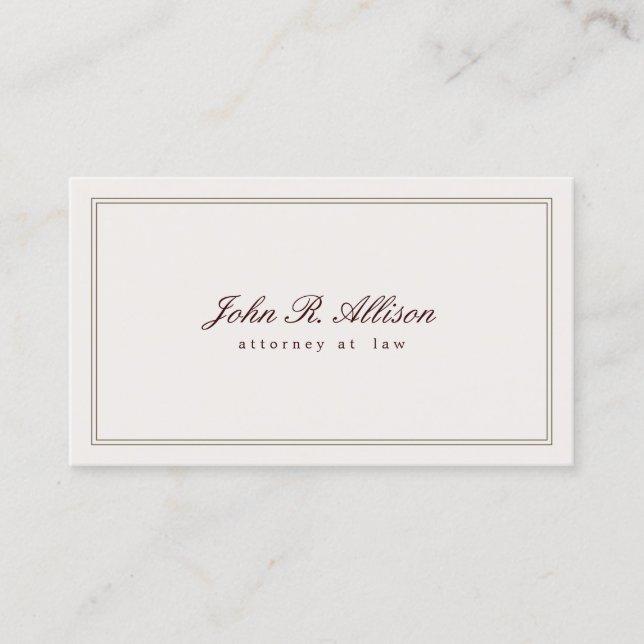 Vintage Inspired Attorney at Law Business Card (Front)