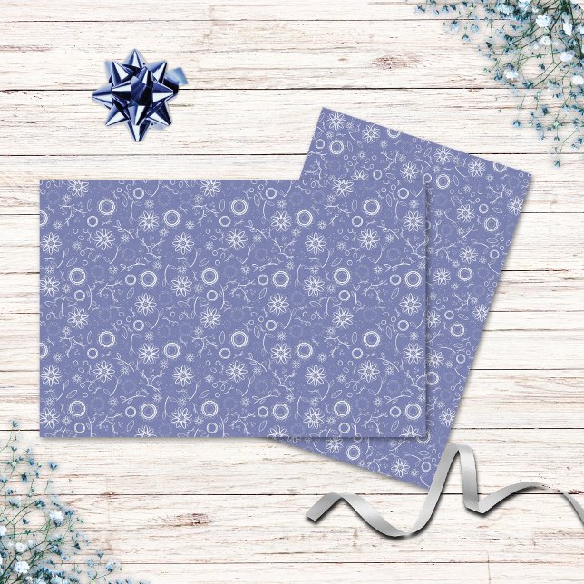 Vintage Inspired Blue & White Floral Tissue Paper (Vintage Inspired Blue and White Floral Tissue Paper.)
