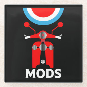 Vintage Inspired British Mods And Rockers Glass Coaster