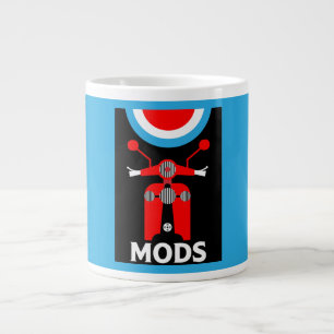Vintage Inspired British Mods And Rockers Large Coffee Mug