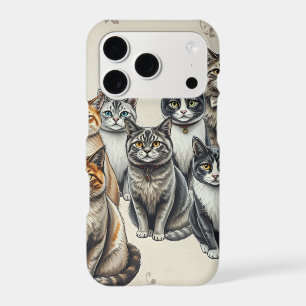 Vintage-Inspired Cat Family Portrait
