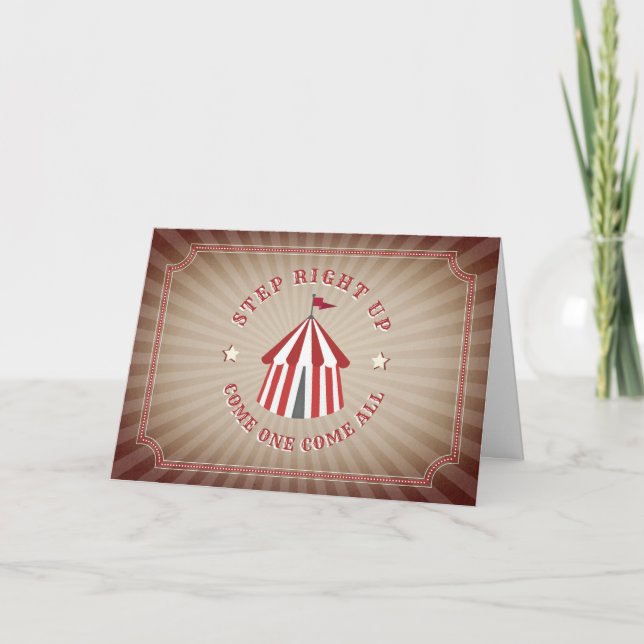 Vintage Inspired Circus Birthday Invitation (Front)