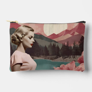 Vintage Inspired Collage Portrait  Accessory Pouch