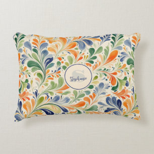 Vintage-Inspired Colorful Paisley Leaf Pattern (4) Decorative Cushion