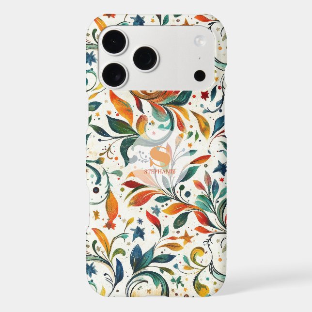 Vintage-Inspired Colourful Paisley Leaf Pattern (Back)