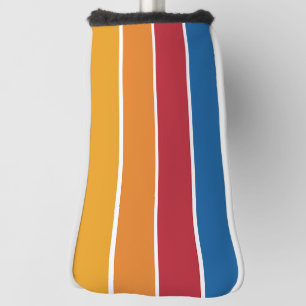 Vintage-Inspired Colourful Stripes Design Golf Head Cover