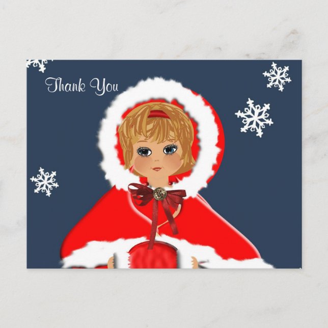 Vintage Inspired Cute Little Girl Thank You Cards (Front)