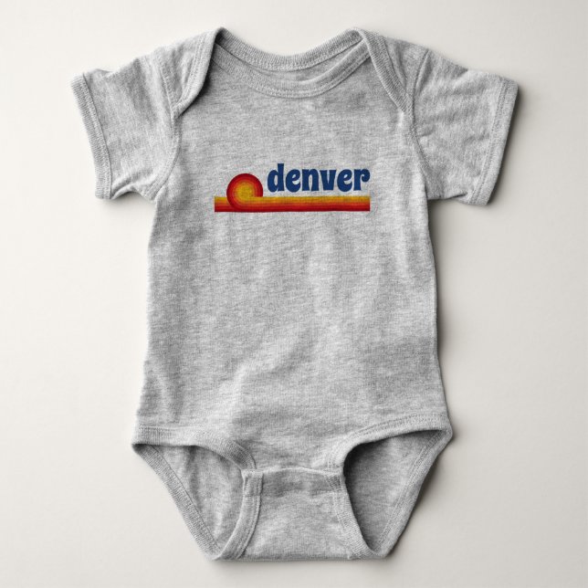 Vintage-Inspired Denver Love Baby Unisex Bodysuit (Front)