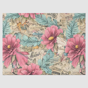 Vintage Inspired Floral Decoupage Tissue Paper