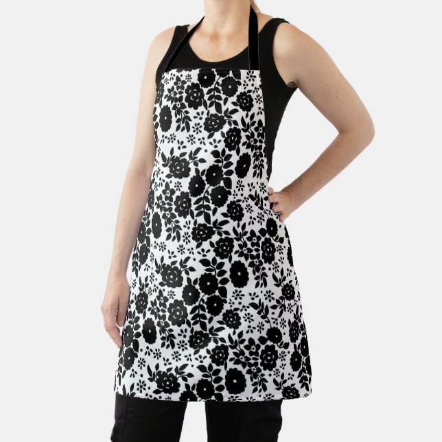 Vintage Inspired Floral Pattern All Over Apron (Insitu)
