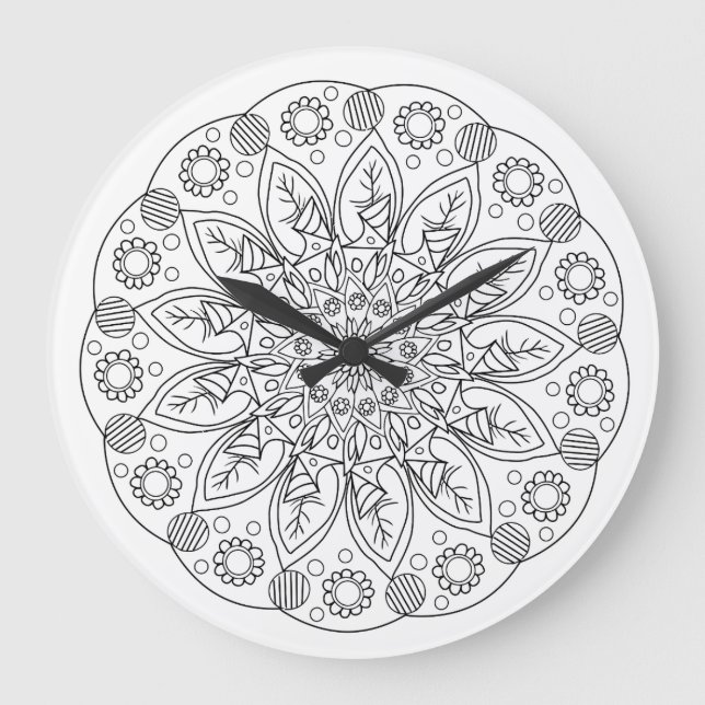 Vintage Inspired Floral Wall Clock (Front)