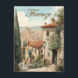 Vintage-Inspired Florence Postcard<br><div class="desc">Bring the timeless charm of Florence, Italy, into your space with this vintage-style watercolor poster! Featuring the iconic Duomo, cobblestone streets, and Renaissance architecture bathed in soft hues, this design blends nostalgic artistry with modern elegance. Perfect for travelers, art lovers, or anyone seeking European-inspired home décor. High-quality print ideal for...</div>