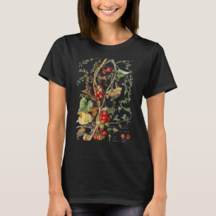 Vintage Inspired Flower Botanical Chart Retro Flor T-Shirt