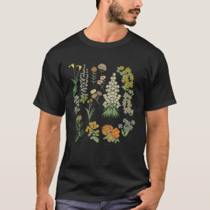 Vintage Inspired Flower Botanical Plants Nature Gr T-Shirt