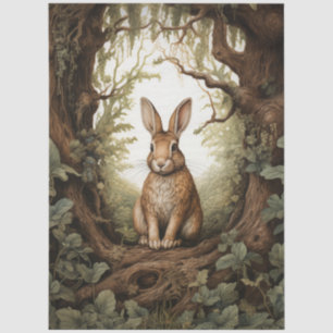 Vintage Inspired Forest Rabbit Decoupage  Tissue Paper
