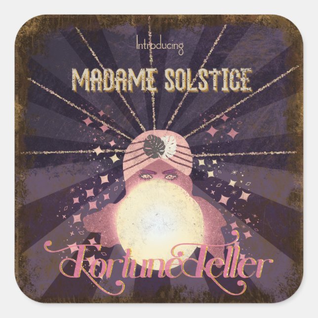 Vintage inspired fortune teller   square sticker (Front)