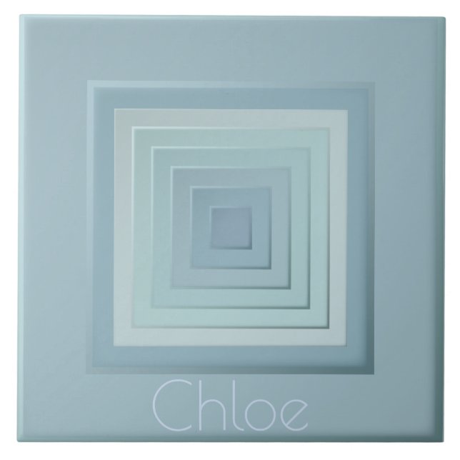 Vintage Inspired Geometric Squares Tile (Front)