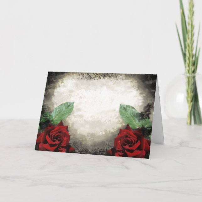 Vintage-Inspired Gothic Rose Card (Front)