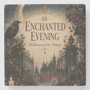 Vintage-Inspired Halloween for Mysterious Evening Stone Coaster
