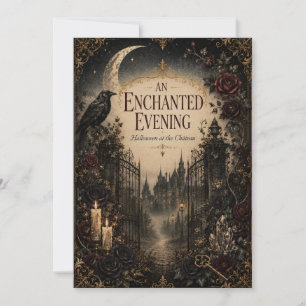 Vintage-Inspired Halloween for Mysterious Evening Thank You Card