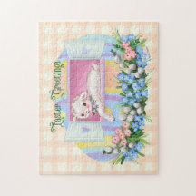 Vintage Inspired Lamb in Easter Egg Jigsaw Puzzle