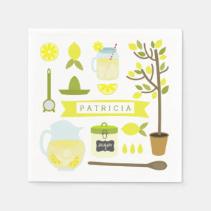 Vintage Inspired Lemonade Pattern Napkin