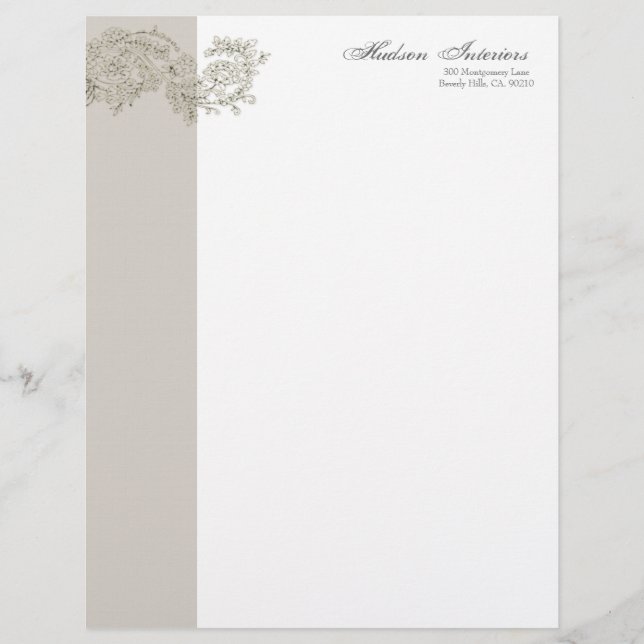 Vintage Inspired Letterhead - Design #3 (Front)
