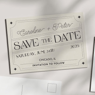 Vintage-Inspired Matchbox "Save the Date"  Announc Announcement Postcard