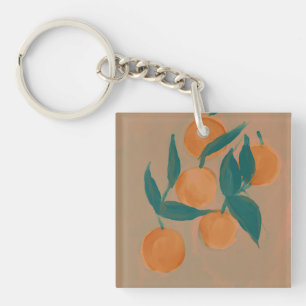 Vintage Inspired Orange Tree Garden Key Ring