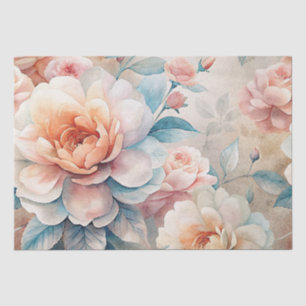 Vintage Inspired Pastel Peach Watercolor Decoupage Tissue Paper