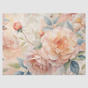 Vintage Inspired Pastel Peach Watercolor Decoupage Tissue Paper