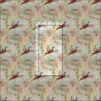 Vintage Inspired Pheasant Bird Fabric Print