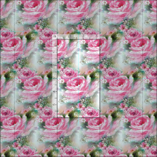 Vintage Inspired Pink Roses Fabric