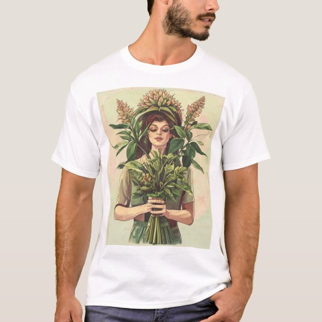 Vintage-Inspired Plant Mum Graphic Tee (Front)