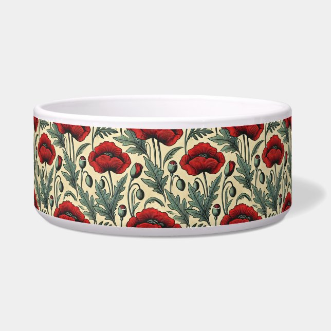Vintage-Inspired Red Poppies Pattern  (Front)