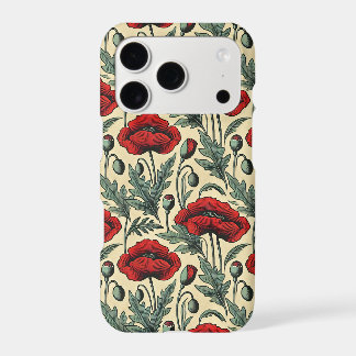 Vintage-Inspired Red Poppies Pattern