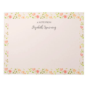 Vintage Inspired Roses Girly Gardening Wildflower Notepad