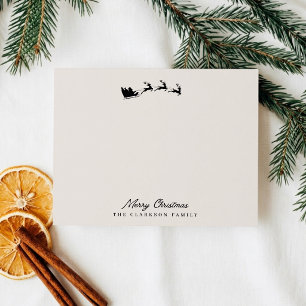 Vintage Inspired Santa Sleigh Reindeer Christmas Invitation