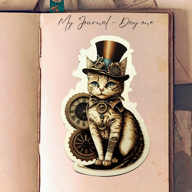 Vintage Inspired Steampunk Cat Wearing Top Hat (Creator Uploaded)