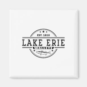Vintage Inspired Walleye Fishing Lake Erie Magnet