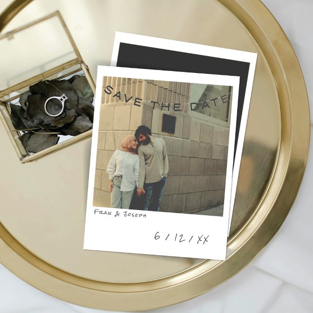 Vintage Instant Photo Save The Date Card (Creator Uploaded)
