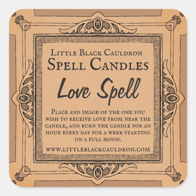 Vintage Intention Meditation Spell Candle Labels (Front)