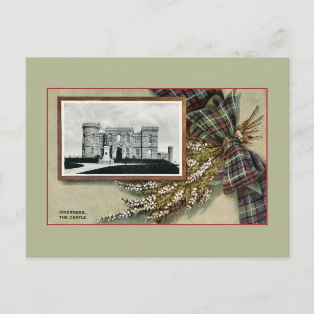 Vintage Inverness castle traditional Scottish Postcard (Front)
