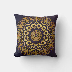 Vintage Invitation card with Mandala pattern. Deco Cushion