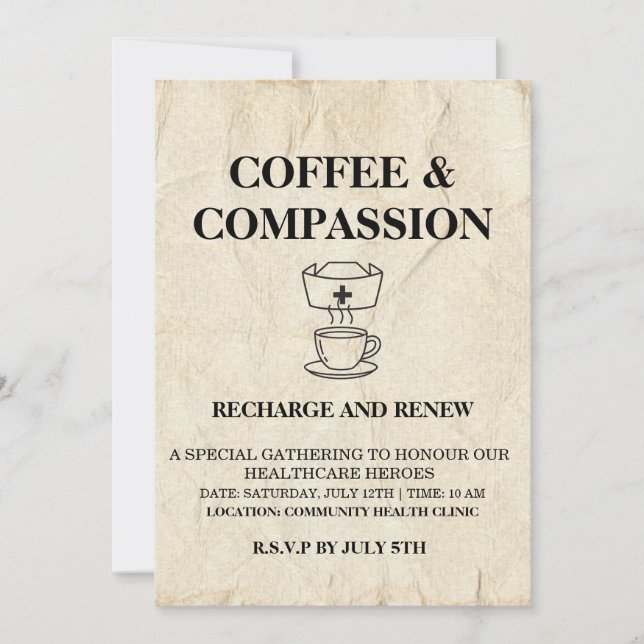 Vintage Invitation | coffee & compassion (Front)