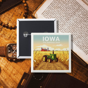 Vintage Iowa 15 Cm Square Badge